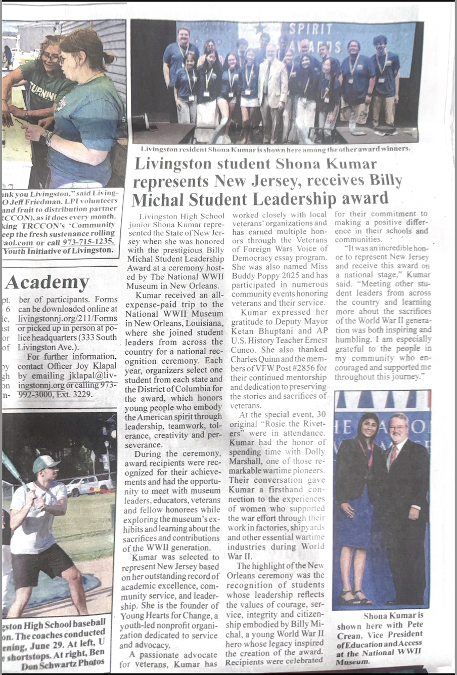 TAPinto Livingston recognition